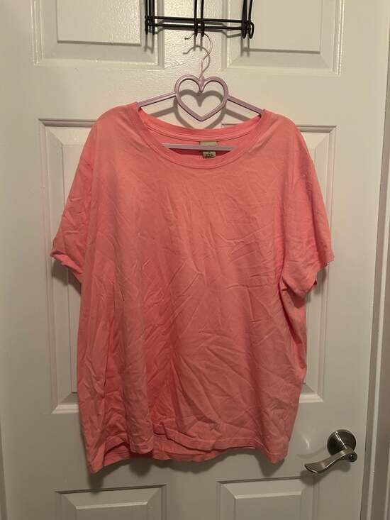 L.L.Bean Tops - L.L.Bean Women's Solid Pink 100% Cotton Short Sleeve Crewneck T-Shirt